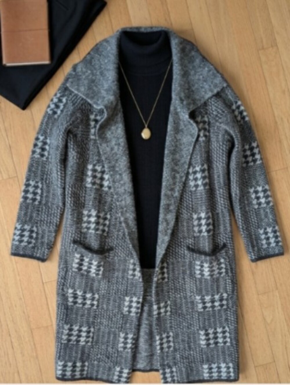 Joseph A Long Line Pocket Cardigan Coatigan Size M